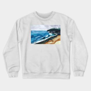 Cliffs by the beach, sea view Crewneck Sweatshirt